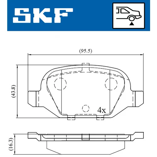 Sada brzdových platničiek kotúčovej brzdy SKF VKBP 90472 - obr. 1