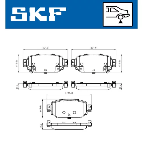 Sada brzdových platničiek kotúčovej brzdy SKF VKBP 90499 A - obr. 1