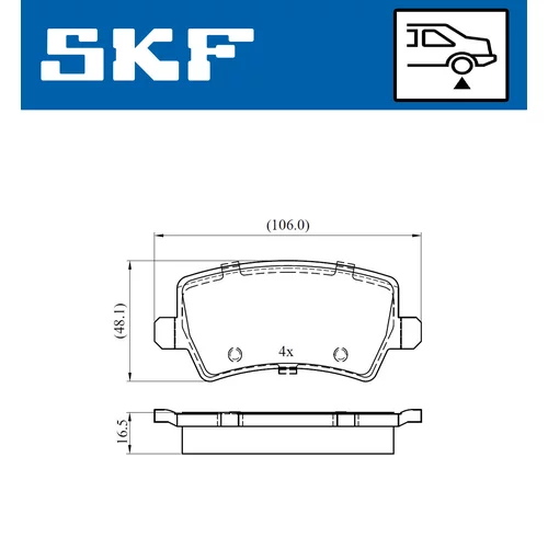 Sada brzdových platničiek kotúčovej brzdy SKF VKBP 90582 - obr. 1