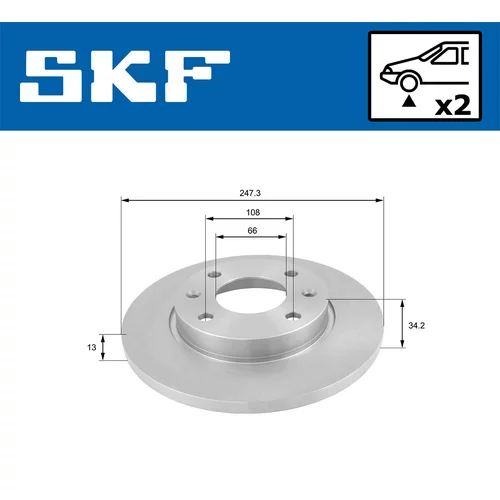 Brzdový kotúč SKF VKBD 80059 S2 - obr. 1