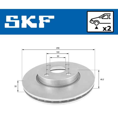 Brzdový kotúč SKF VKBD 80080 V2 - obr. 1