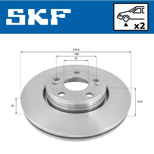 Brzdový kotúč SKF VKBD 80210 V2 - obr. 1