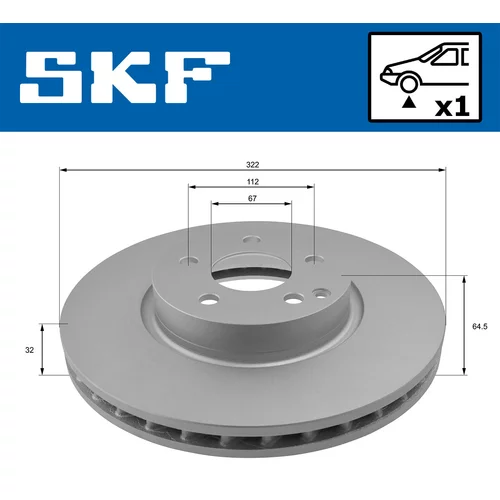 Brzdový kotúč SKF VKBD 80257 V1 - obr. 1