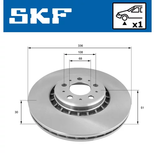 Brzdový kotúč SKF VKBD 80269 V1 - obr. 1