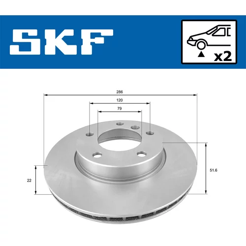 Brzdový kotúč SKF VKBD 80276 V2 - obr. 1