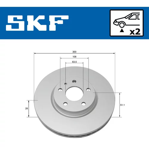 Brzdový kotúč SKF VKBD 80301 V2 - obr. 1