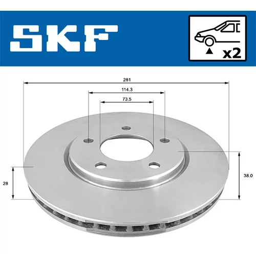 Brzdový kotúč SKF VKBD 80594 V2 - obr. 1