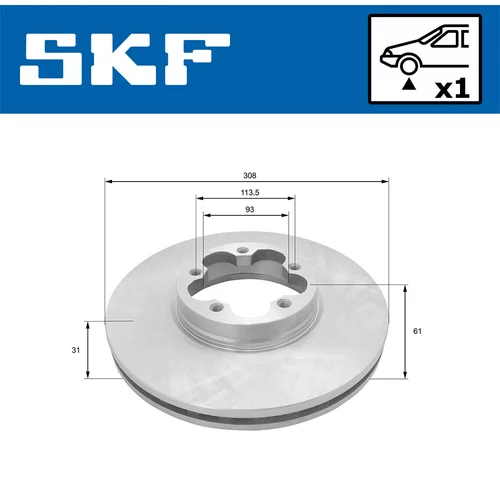 Brzdový kotúč SKF VKBD 81097 V1 - obr. 1