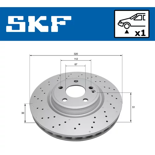 Brzdový kotúč SKF VKBD 81120 V1 - obr. 1