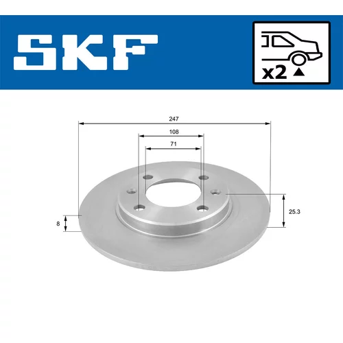 Brzdový kotúč SKF VKBD 90169 S2 - obr. 1