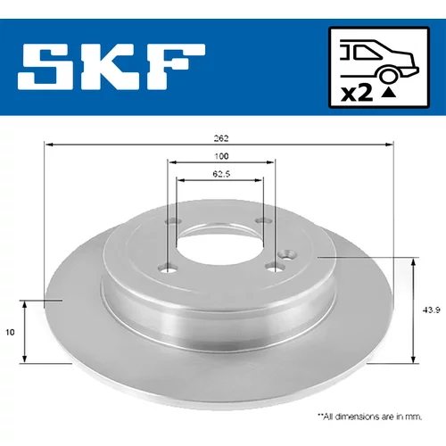 Brzdový kotúč SKF VKBD 90206 S2 - obr. 1