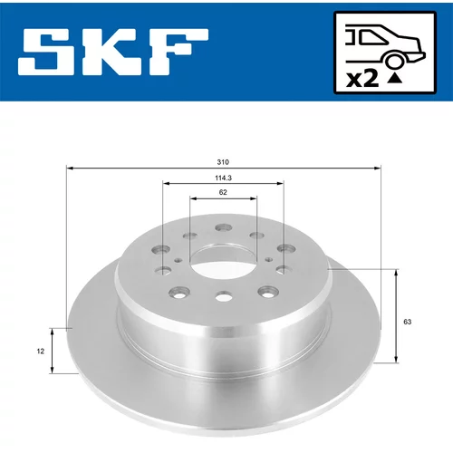 Brzdový kotúč SKF VKBD 90451 S2 - obr. 1