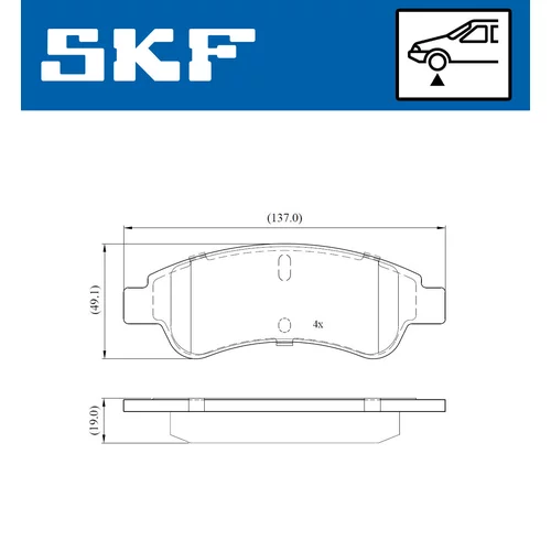 Sada brzdových platničiek kotúčovej brzdy SKF VKBP 80002 - obr. 2