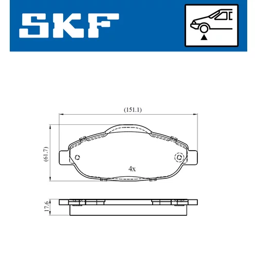 Sada brzdových platničiek kotúčovej brzdy SKF VKBP 80038 - obr. 2