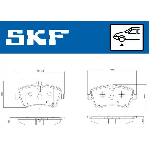 Sada brzdových platničiek kotúčovej brzdy SKF VKBP 80081 - obr. 6