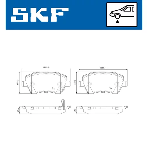 Sada brzdových platničiek kotúčovej brzdy SKF VKBP 80128 A - obr. 1