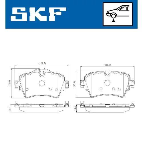 Sada brzdových platničiek kotúčovej brzdy SKF VKBP 80153 - obr. 1