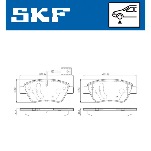 Sada brzdových platničiek kotúčovej brzdy SKF VKBP 80227 E - obr. 1