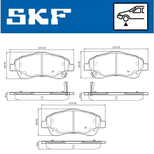 Sada brzdových platničiek kotúčovej brzdy SKF VKBP 80241 A - obr. 1