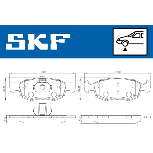 Sada brzdových platničiek kotúčovej brzdy SKF VKBP 80294 - obr. 1