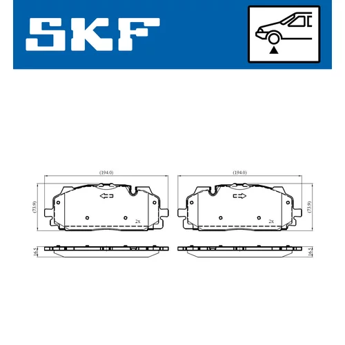 Sada brzdových platničiek kotúčovej brzdy SKF VKBP 80360 - obr. 5