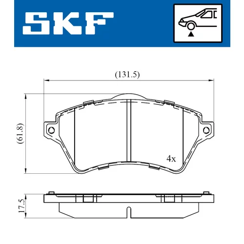 Sada brzdových platničiek kotúčovej brzdy SKF VKBP 80375 - obr. 6