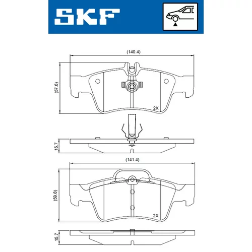 Sada brzdových platničiek kotúčovej brzdy SKF VKBP 80430 A - obr. 1