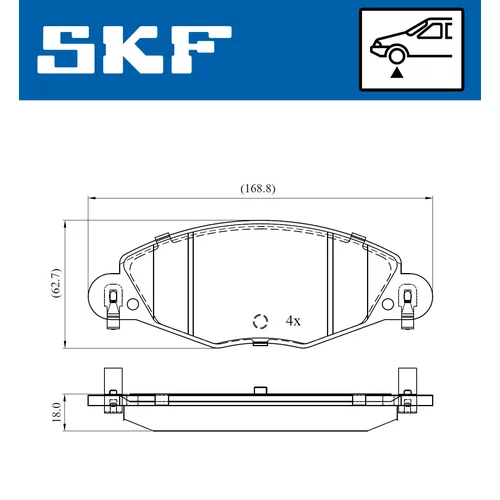 Sada brzdových platničiek kotúčovej brzdy SKF VKBP 80447 E - obr. 1