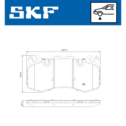 Sada brzdových platničiek kotúčovej brzdy SKF VKBP 80449 - obr. 1