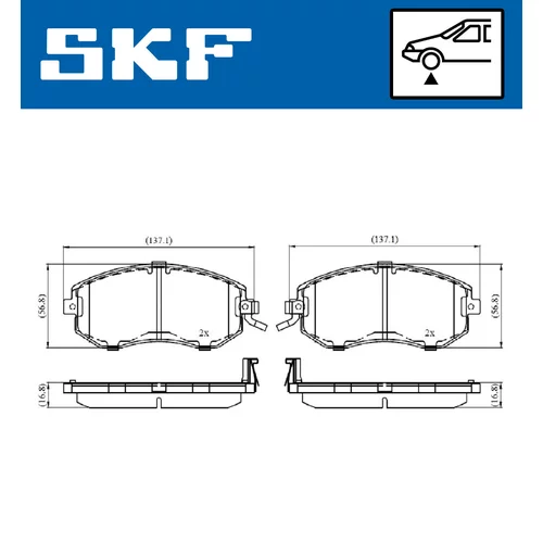 Sada brzdových platničiek kotúčovej brzdy SKF VKBP 80488 A - obr. 1