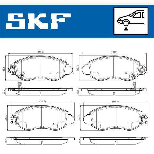 Sada brzdových platničiek kotúčovej brzdy SKF VKBP 80489 A - obr. 1