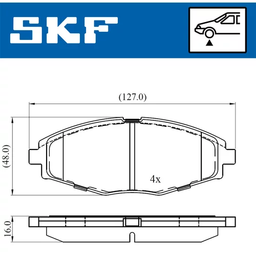 Sada brzdových platničiek kotúčovej brzdy SKF VKBP 80532 - obr. 1