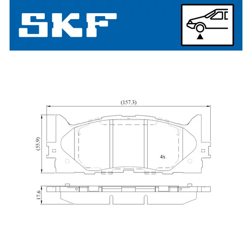 Sada brzdových platničiek kotúčovej brzdy SKF VKBP 80642 - obr. 1