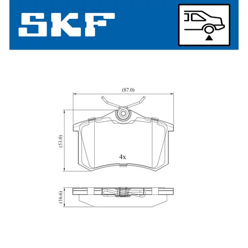 Sada brzdových platničiek kotúčovej brzdy SKF VKBP 90001 - obr. 2