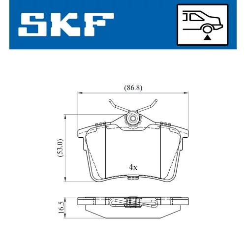 Sada brzdových platničiek kotúčovej brzdy SKF VKBP 90036 - obr. 1