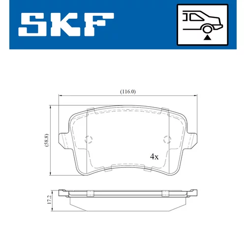 Sada brzdových platničiek kotúčovej brzdy VKBP 90052 /SKF/ - obr. 3