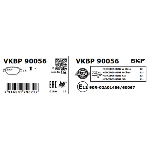 Sada brzdových platničiek kotúčovej brzdy SKF VKBP 90056 - obr. 7