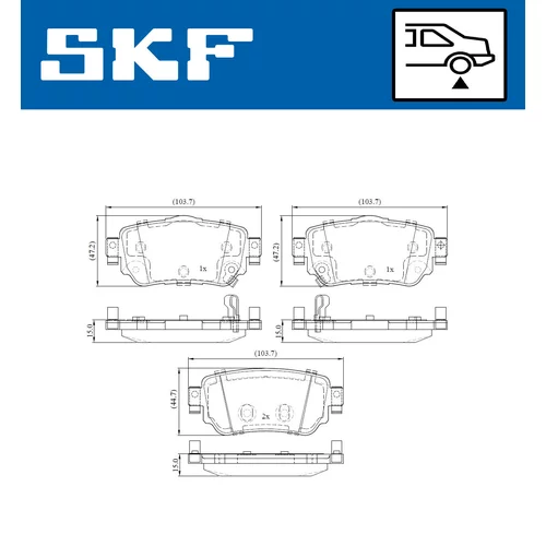 Sada brzdových platničiek kotúčovej brzdy SKF VKBP 90109 A - obr. 1