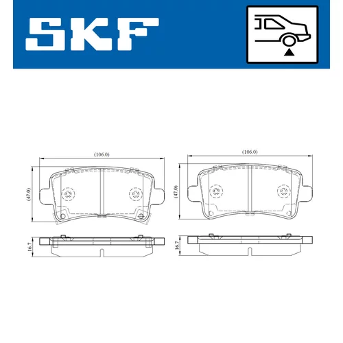 Sada brzdových platničiek kotúčovej brzdy SKF VKBP 90214 A - obr. 1