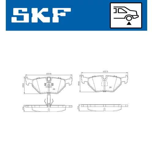 Sada brzdových platničiek kotúčovej brzdy SKF VKBP 90218 - obr. 5