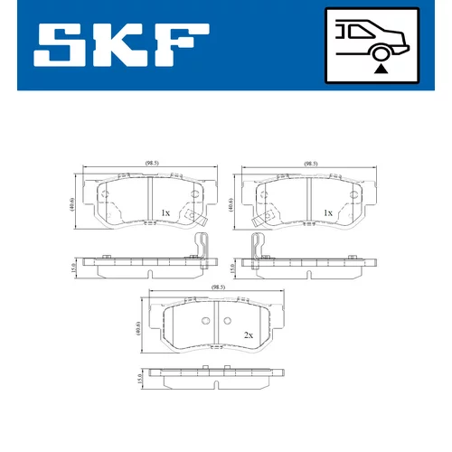 Sada brzdových platničiek kotúčovej brzdy SKF VKBP 90340 A - obr. 1