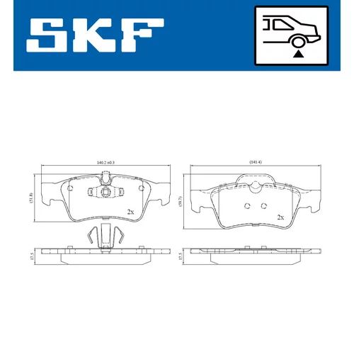 Sada brzdových platničiek kotúčovej brzdy SKF VKBP 90361 - obr. 1