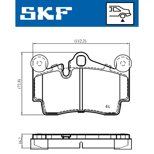 Sada brzdových platničiek kotúčovej brzdy SKF VKBP 90378 - obr. 1