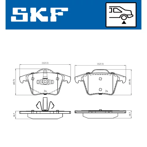 Sada brzdových platničiek kotúčovej brzdy SKF VKBP 90392 - obr. 5