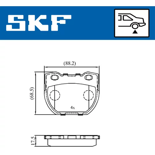 Sada brzdových platničiek kotúčovej brzdy SKF VKBP 90514 - obr. 1