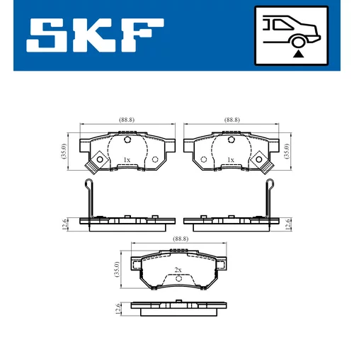 Sada brzdových platničiek kotúčovej brzdy SKF VKBP 90624 A - obr. 1