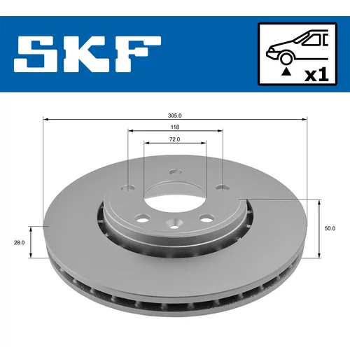 Brzdový kotúč SKF VKBD 80046 V1 - obr. 1