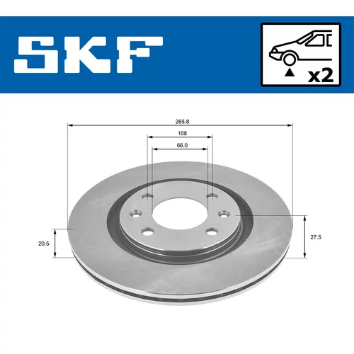 Brzdový kotúč SKF VKBD 80094 V2 - obr. 1