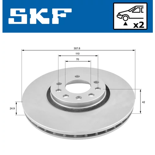 Brzdový kotúč SKF VKBD 80170 V2 - obr. 1