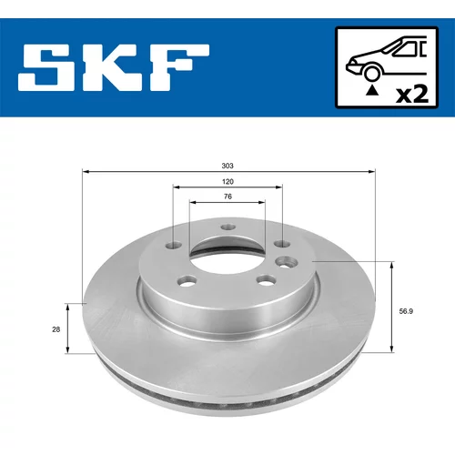 Brzdový kotúč SKF VKBD 80253 V2 - obr. 1